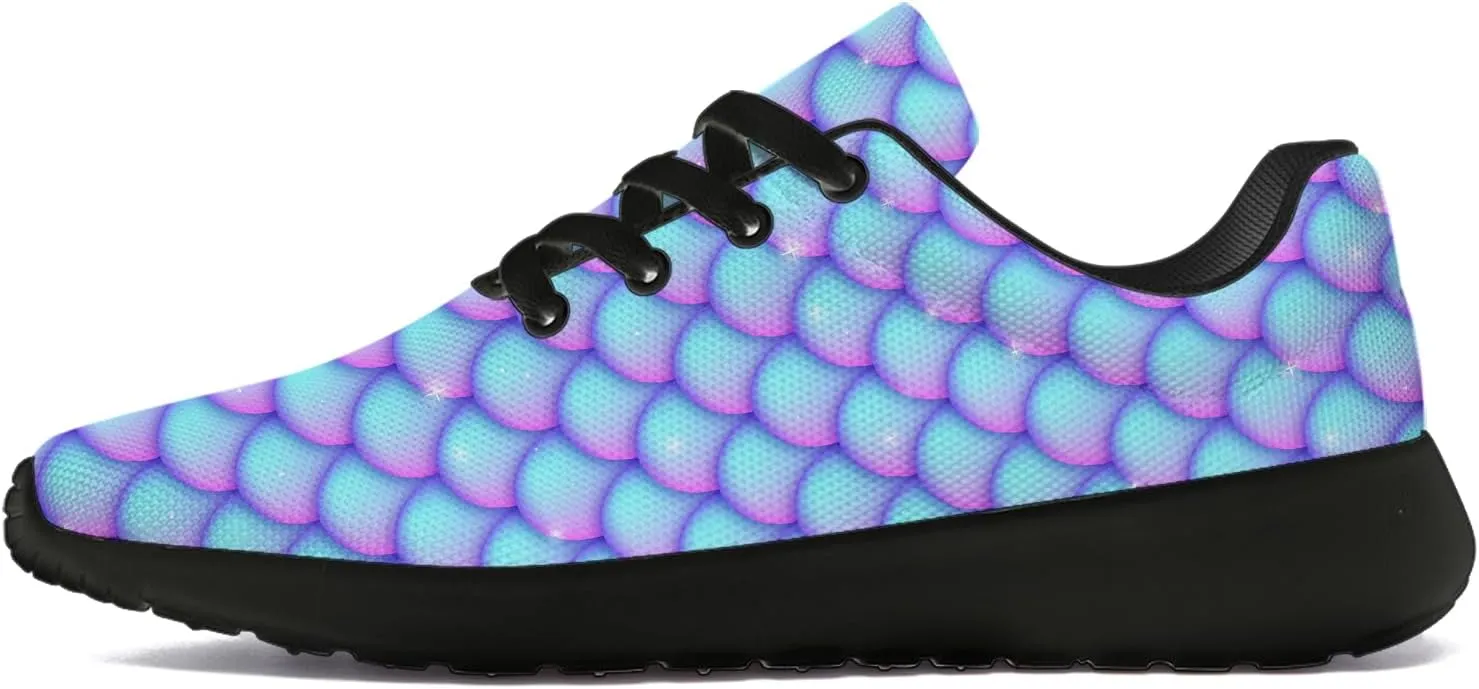 Mermaid Skin Print Shoes Lightweight Comfort Running Tennis Walking Sneakers Gifts for Girls Girlfriend