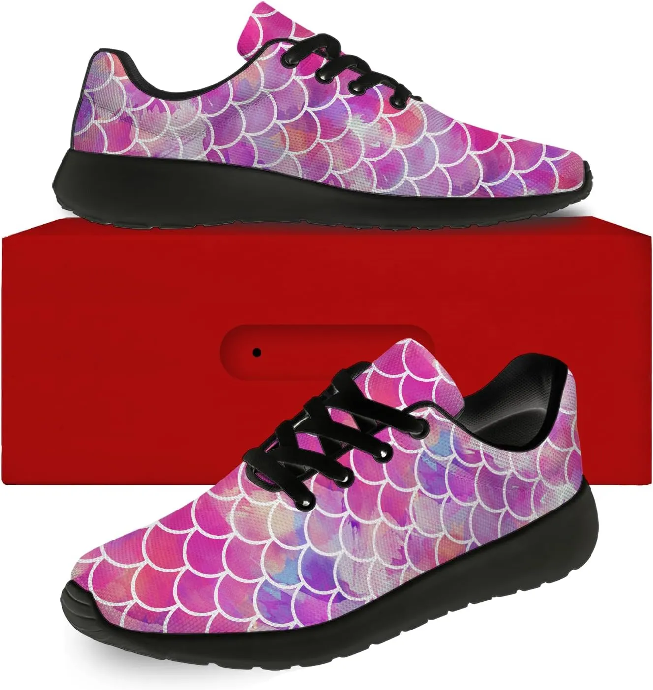 Mermaid Skin Print Shoes Lightweight Comfort Running Tennis Walking Sneakers Gifts for Girls Girlfriend