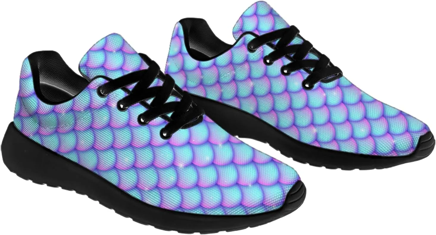 Mermaid Skin Print Shoes Lightweight Comfort Running Tennis Walking Sneakers Gifts for Girls Girlfriend