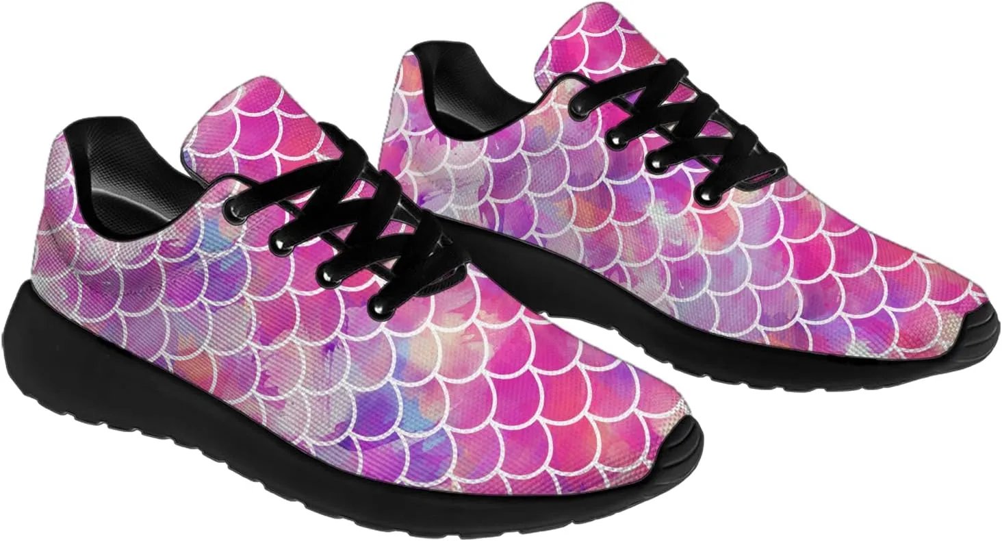Mermaid Skin Print Shoes Lightweight Comfort Running Tennis Walking Sneakers Gifts for Girls Girlfriend