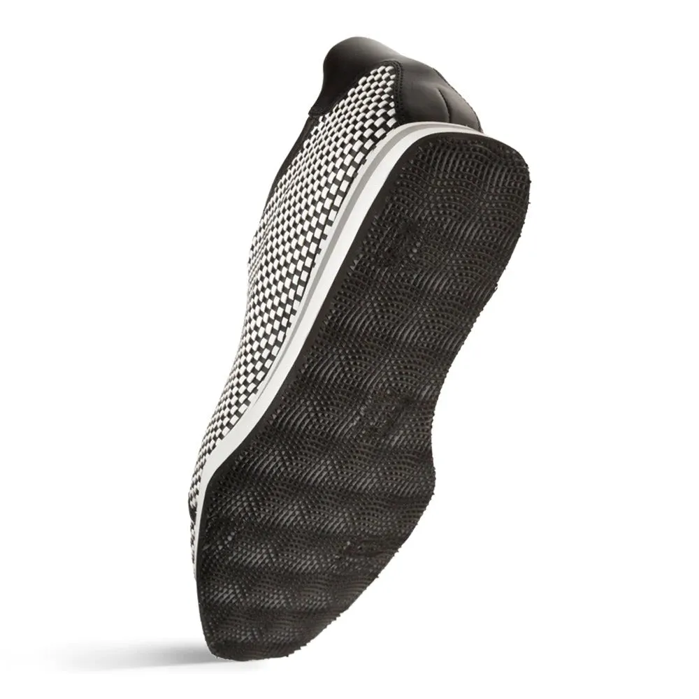 Mezlan A20301 Men's Shoes Black & White Woven / Calf-Skin Leather Sport/Casual Derby Sneakers (MZS3479)