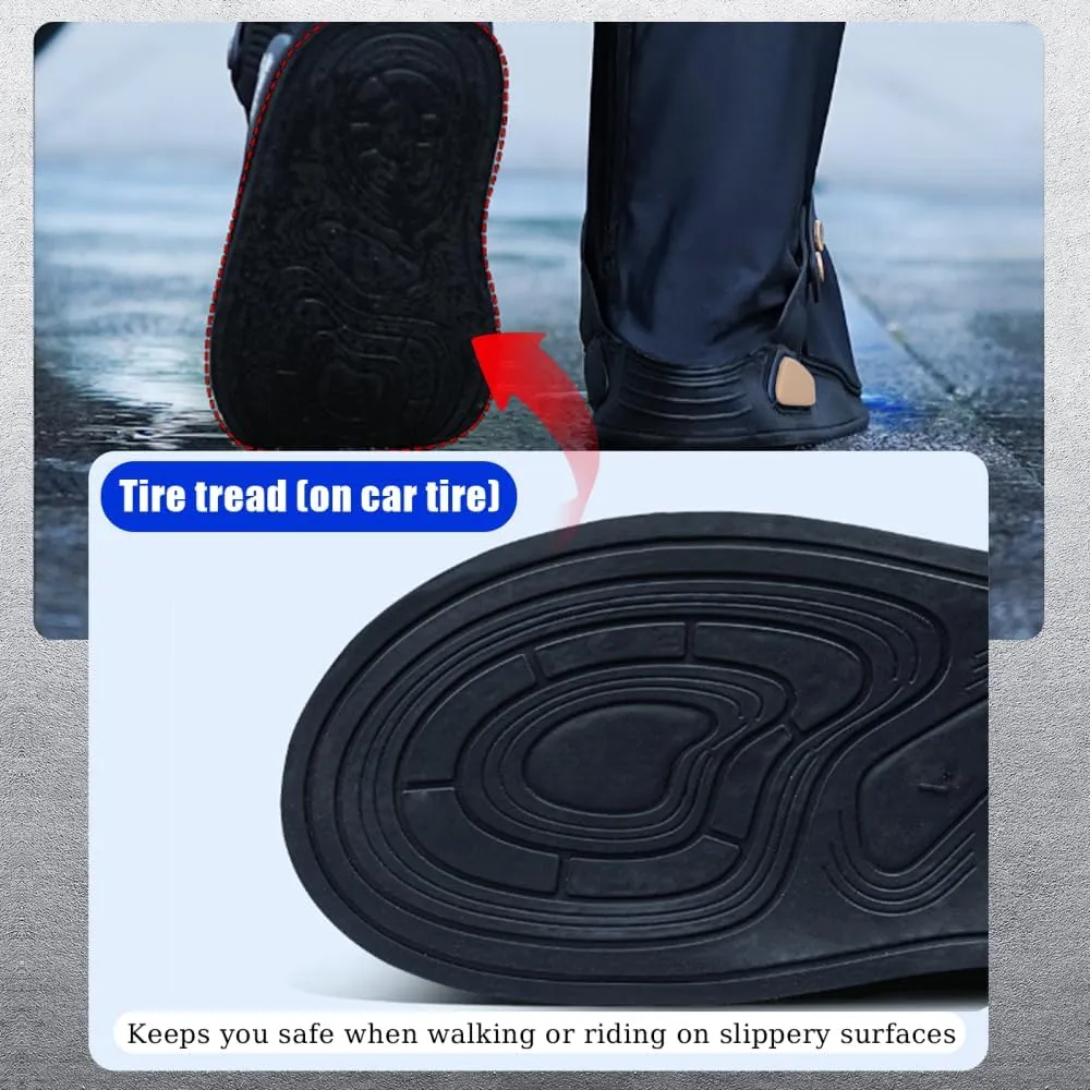 MiOYOOW Rain Shoe Cover, Waterproof Rain Boot Reusable Non-Slip Shoe Covers with Breathable Hole for Men Women Rainy Day Cycling Hiking Outdoor