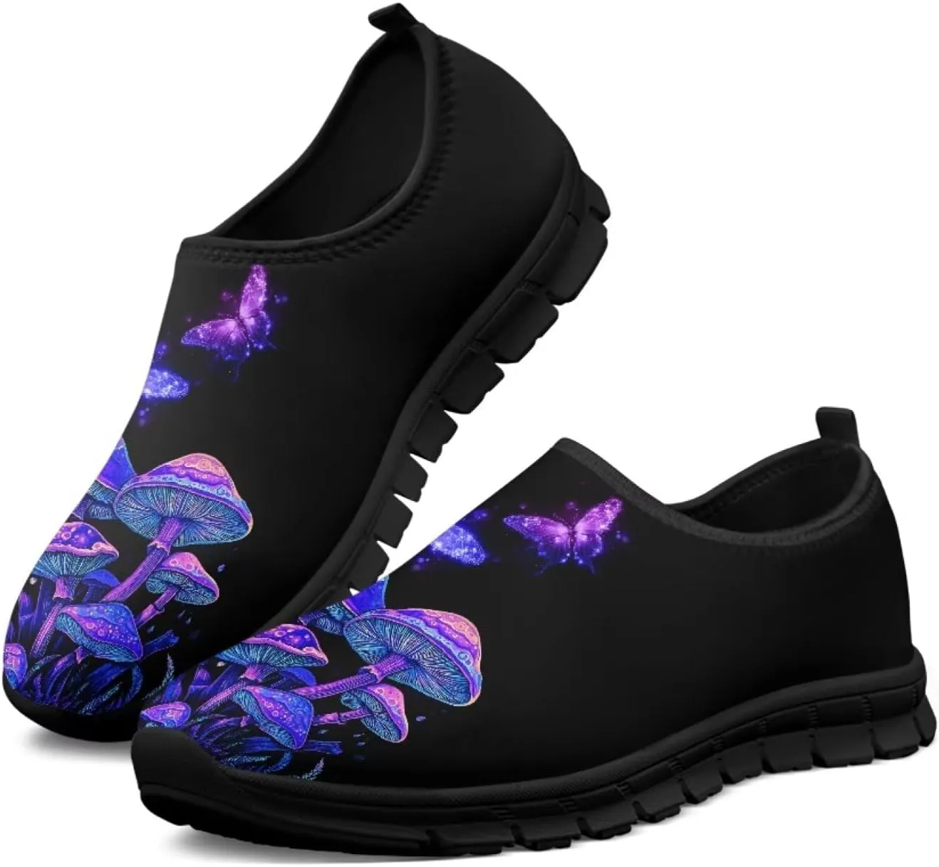 Mushroom Shoes for Women Slip On Casual Walking Sneakers Breathable Lightweight Athletic Running Shoes Mesh Non Slip Gym Workout Shoes