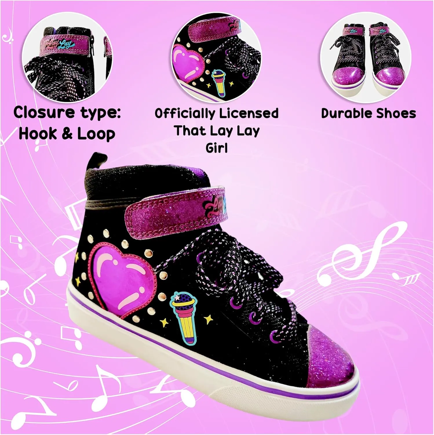Nickelodeon That Girl Lay Lay Canvas Sneaker Girl's W/Adjustable Strap