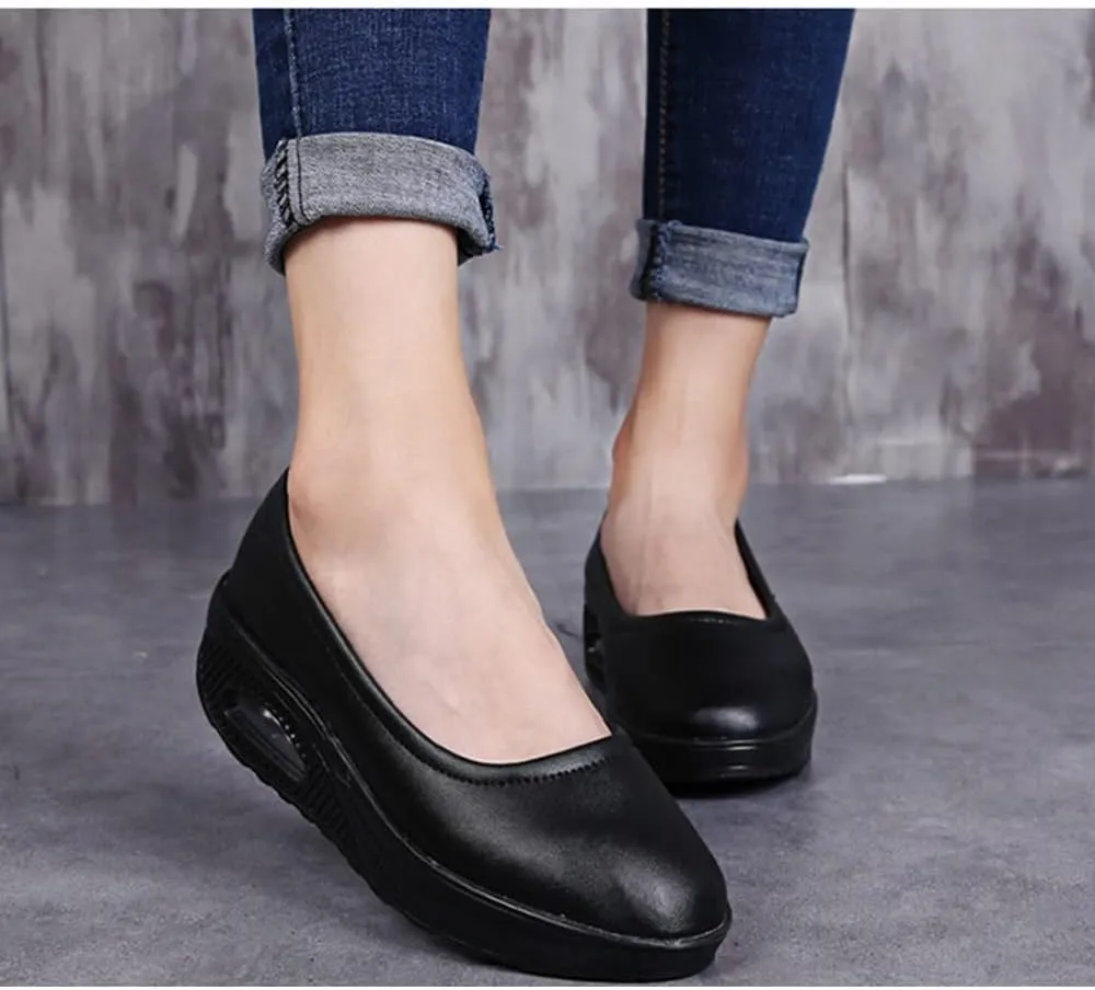 NVBHOF Orthopedic Nursing Shoes for Women with Arch Support, Height Increase Breathable Soft Non-Slip Sole Work Nurse Shoes