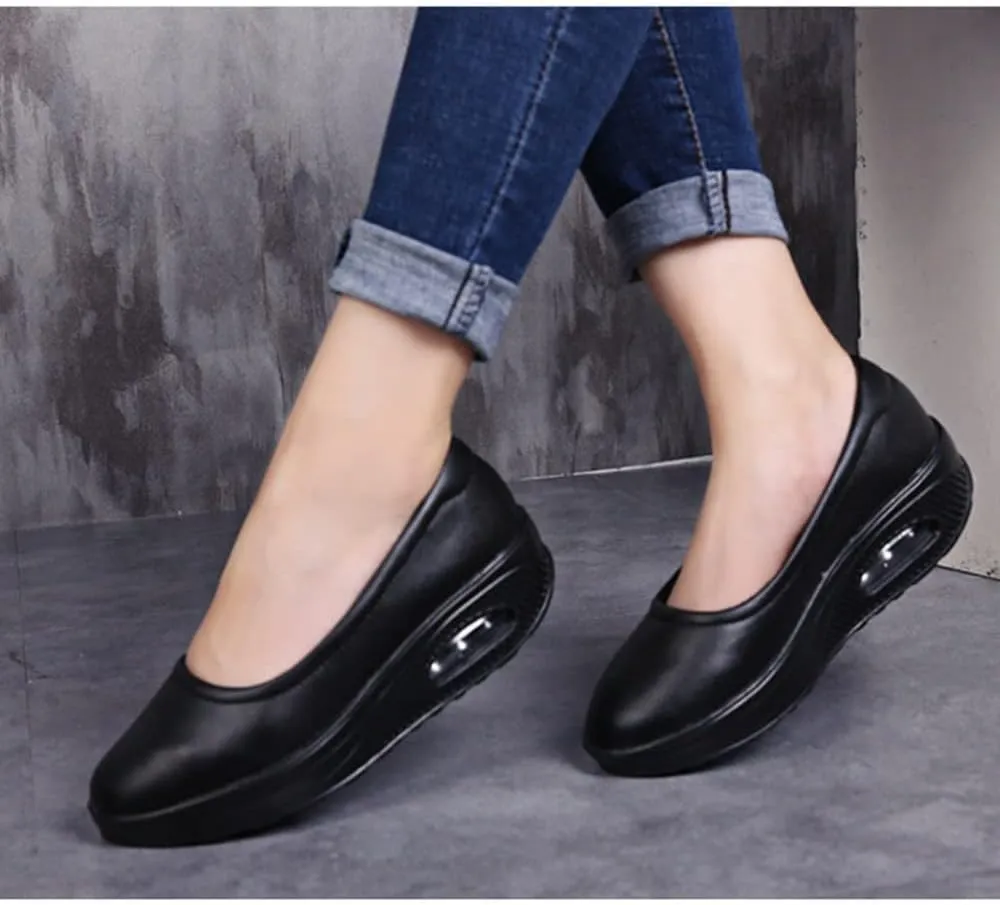 NVBHOF Orthopedic Nursing Shoes for Women with Arch Support, Height Increase Breathable Soft Non-Slip Sole Work Nurse Shoes