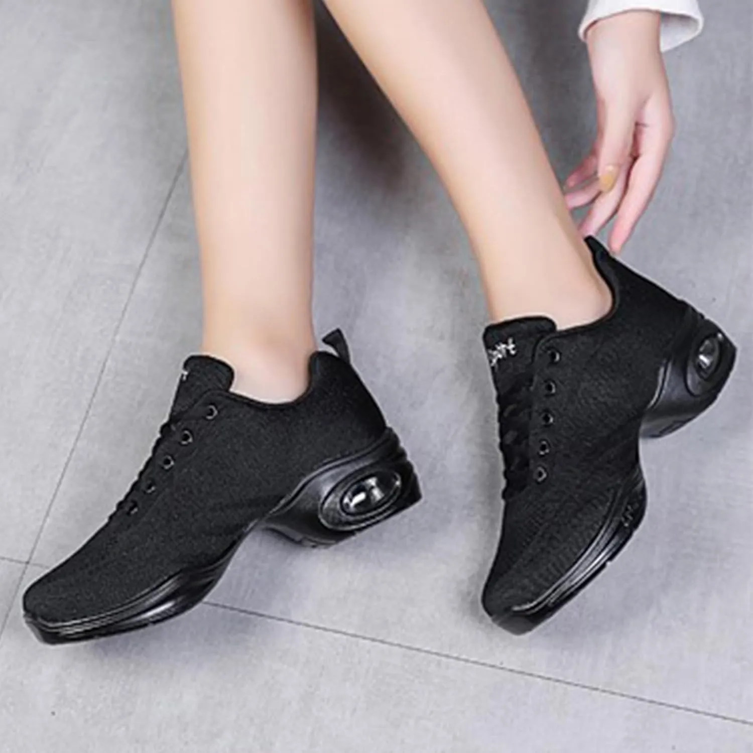 ONAIC Jazz Dance Shoes for Women Lace-Up Modern Dance Shoes Non-Slip Comfort Platform Walking Dance Shoes