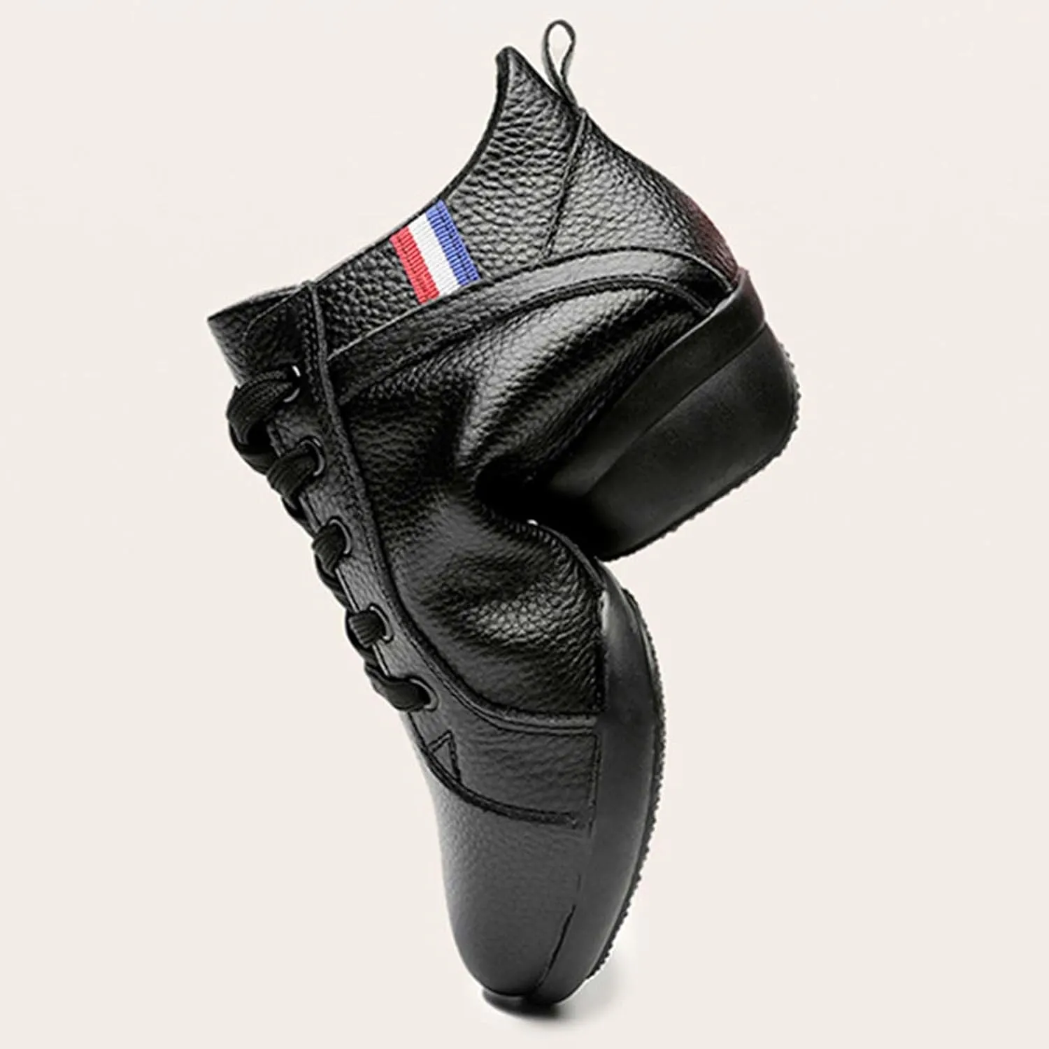 ONAIC Jazz Shoes for Women's Leather Dance Lace-Up Sneakers Cushion Platform Walking Dance Shoes