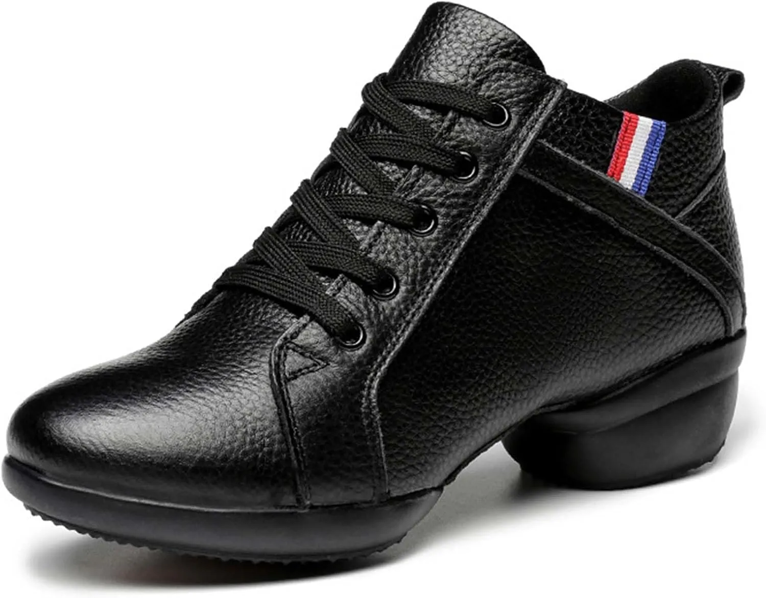 ONAIC Jazz Shoes for Women's Leather Dance Lace-Up Sneakers Cushion Platform Walking Dance Shoes