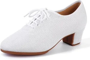 ONAIC Standard Closed Toe Ballroom Dance Shoes for Womens Lace Up Latin Dance Shoes Practice Dancing Teaching Shoes