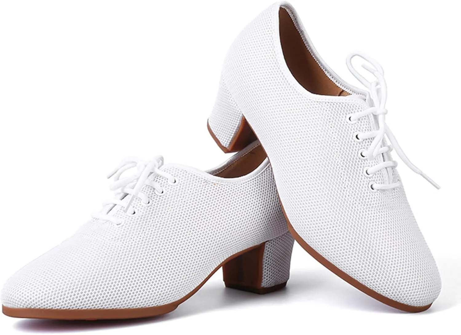 ONAIC Standard Closed Toe Ballroom Dance Shoes for Womens Lace Up Latin Dance Shoes Practice Dancing Teaching Shoes