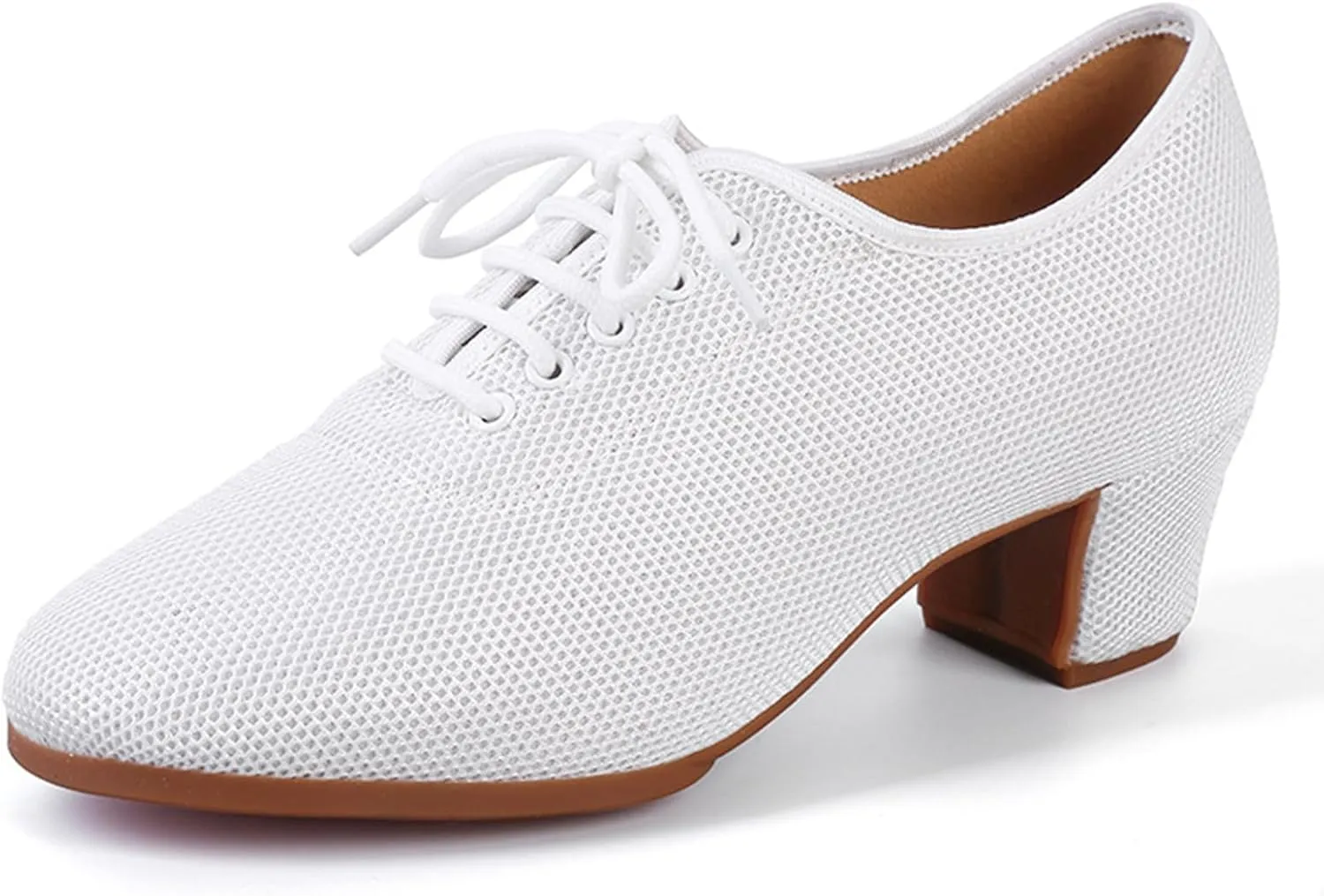 ONAIC Standard Closed Toe Ballroom Dance Shoes for Womens Lace Up Latin Dance Shoes Practice Dancing Teaching Shoes