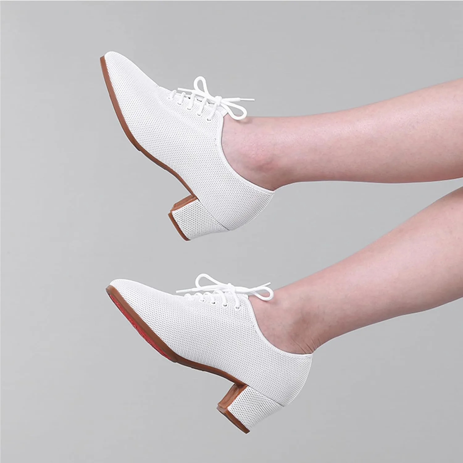 ONAIC Standard Closed Toe Ballroom Dance Shoes for Womens Lace Up Latin Dance Shoes Practice Dancing Teaching Shoes