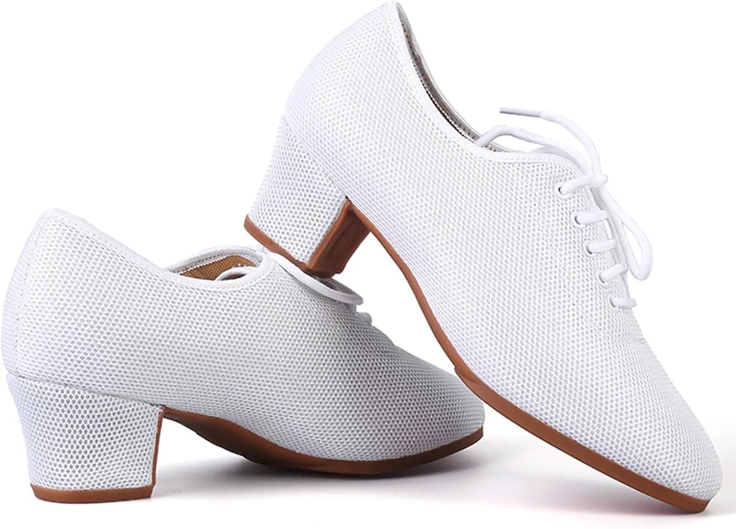 ONAIC Standard Closed Toe Ballroom Dance Shoes for Womens Lace Up Latin Dance Shoes Practice Dancing Teaching Shoes