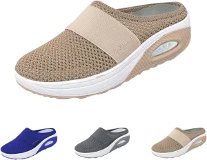 Orthopedic Shoes for Women Slip ons Air Cushion Breathable Walking Shoes with Arch Support Knit Casual Platform Mesh Shoes