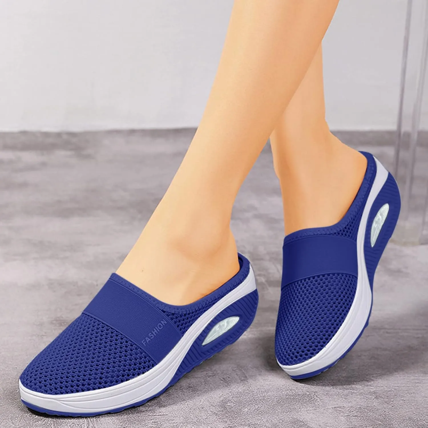 Orthopedic Shoes for Women Slip ons Air Cushion Comfortable Walking Shoes with Arch Support Knit Casual Platform Mesh Shoes