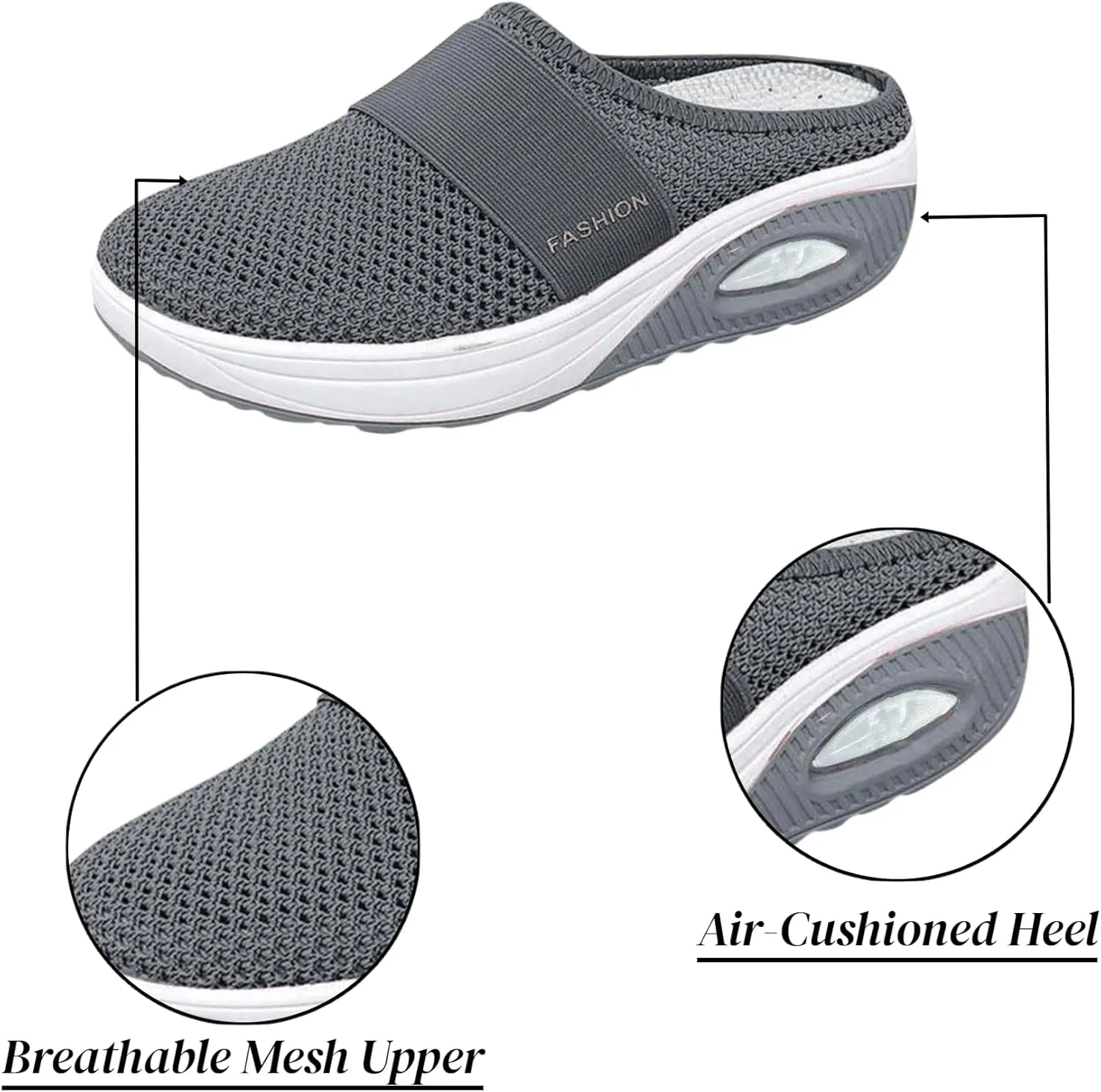 Orthopedic Shoes for Women Slip ons Air Cushion Comfortable Walking Shoes with Arch Support Knit Casual Platform Mesh Shoes