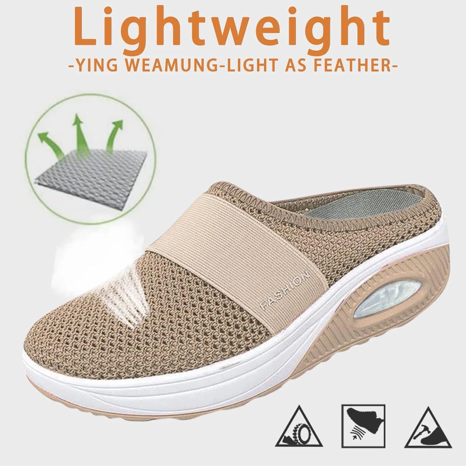 Orthopedic Shoes for Women Slip ons Air Cushion Comfortable Walking Shoes with Arch Support Knit Casual Platform Mesh Shoes