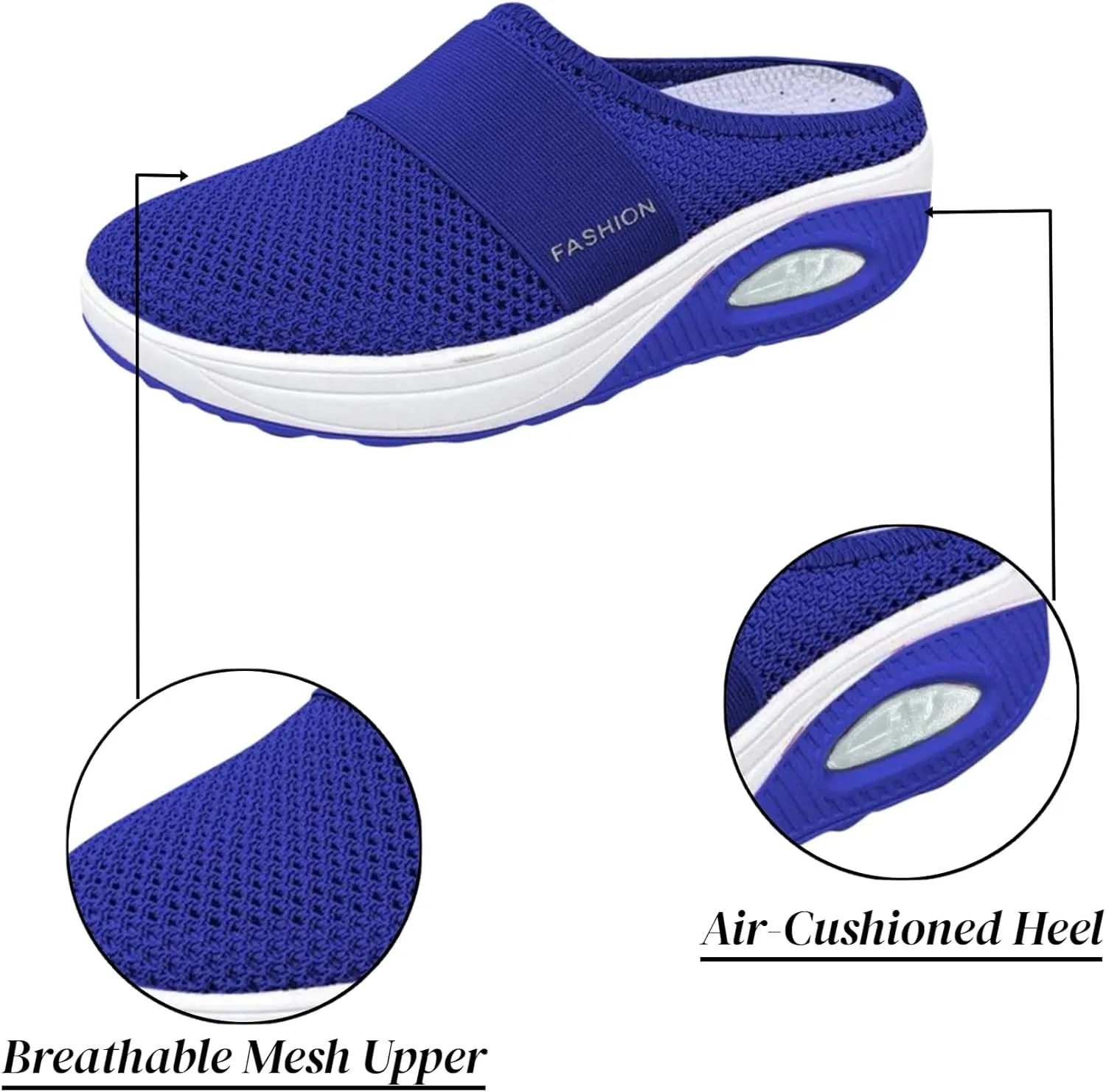 Orthopedic Shoes for Women Slip ons Air Cushion Comfortable Walking Shoes with Arch Support Knit Casual Platform Mesh Shoes