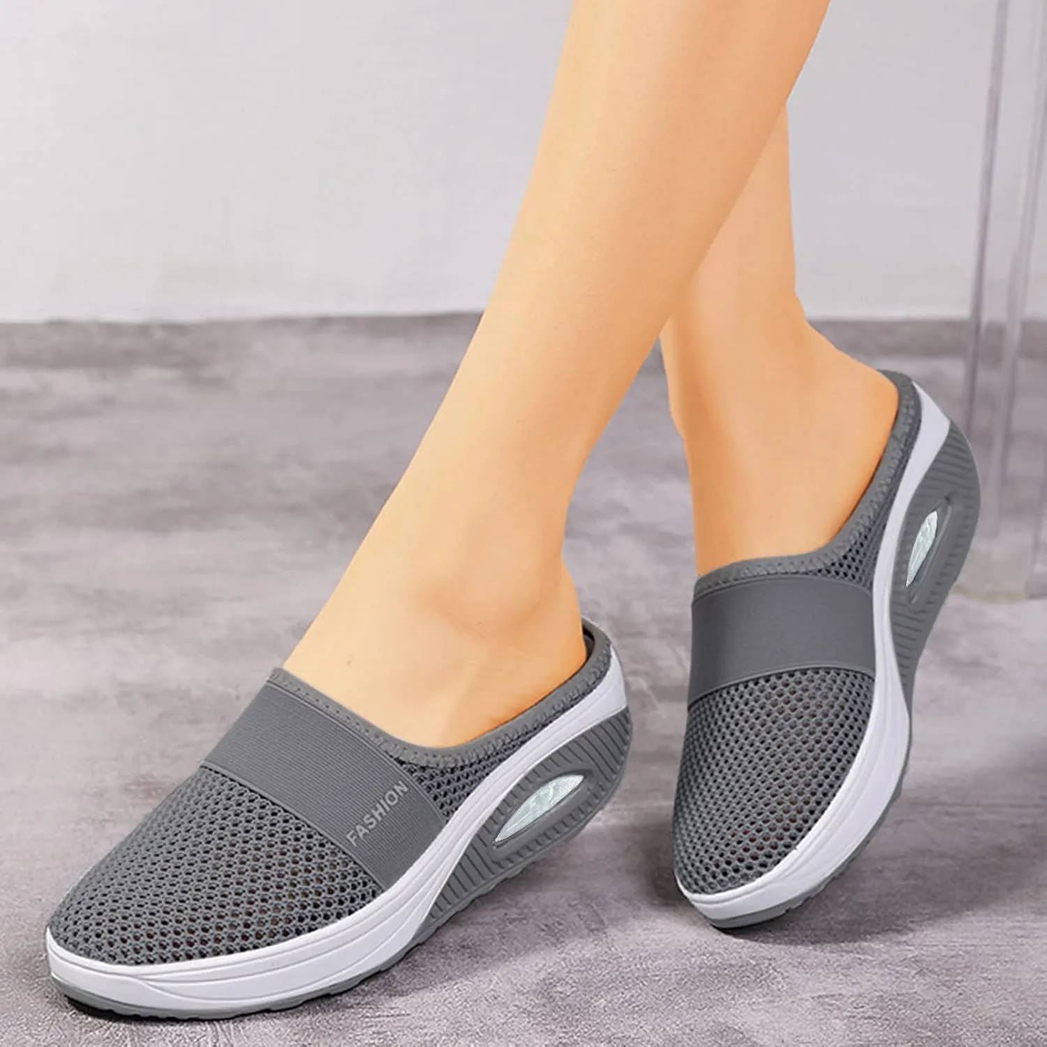 Orthopedic Shoes for Women Slip ons Air Cushion Comfortable Walking Shoes with Arch Support Knit Casual Platform Mesh Shoes