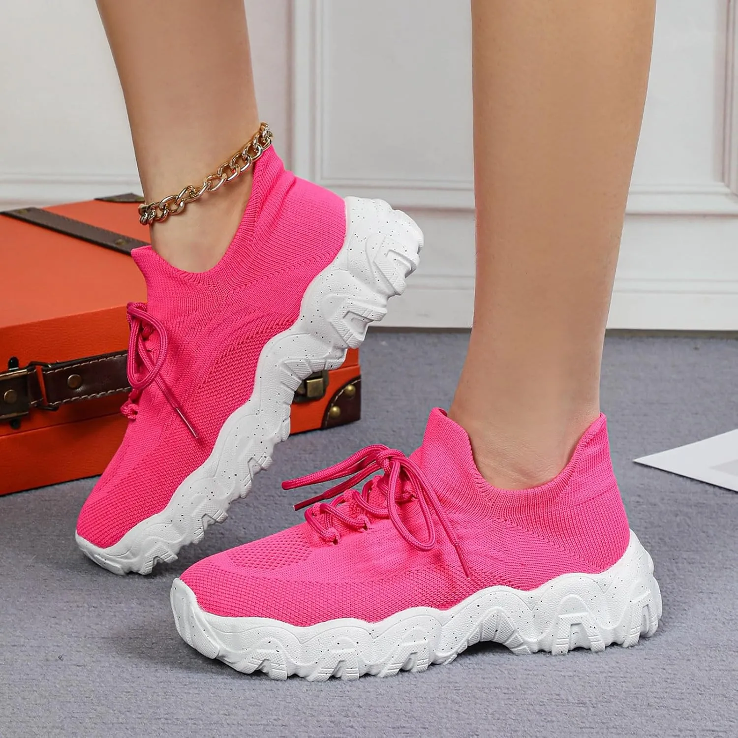 Orthopedic Sneakers for Women 2025 Women's Orthotic Fashion Sneaker Supportive Walking Shoes with Arch Support Comfortable Soft Casual Sneakers for All Day Wear