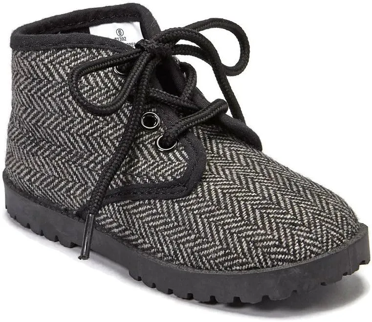 Pitter Patter High-Top Herringbone Shoe (Infant/Toddler/Little Kid)