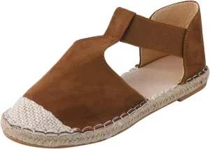 Sandals for Women 2025 Comfortable Slides Espadrille Flat Sandals Closed Toe Ankle Strap Hand-Stitching Summer Shoes Casual & Dressy Summer Shoes