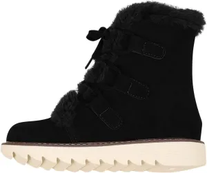 Snow Boots for Women Fur Lined Winter Warm Cotton Shoes Ankle Booties Lace up Flat Anti-Slip Mid Calf Knight Boots