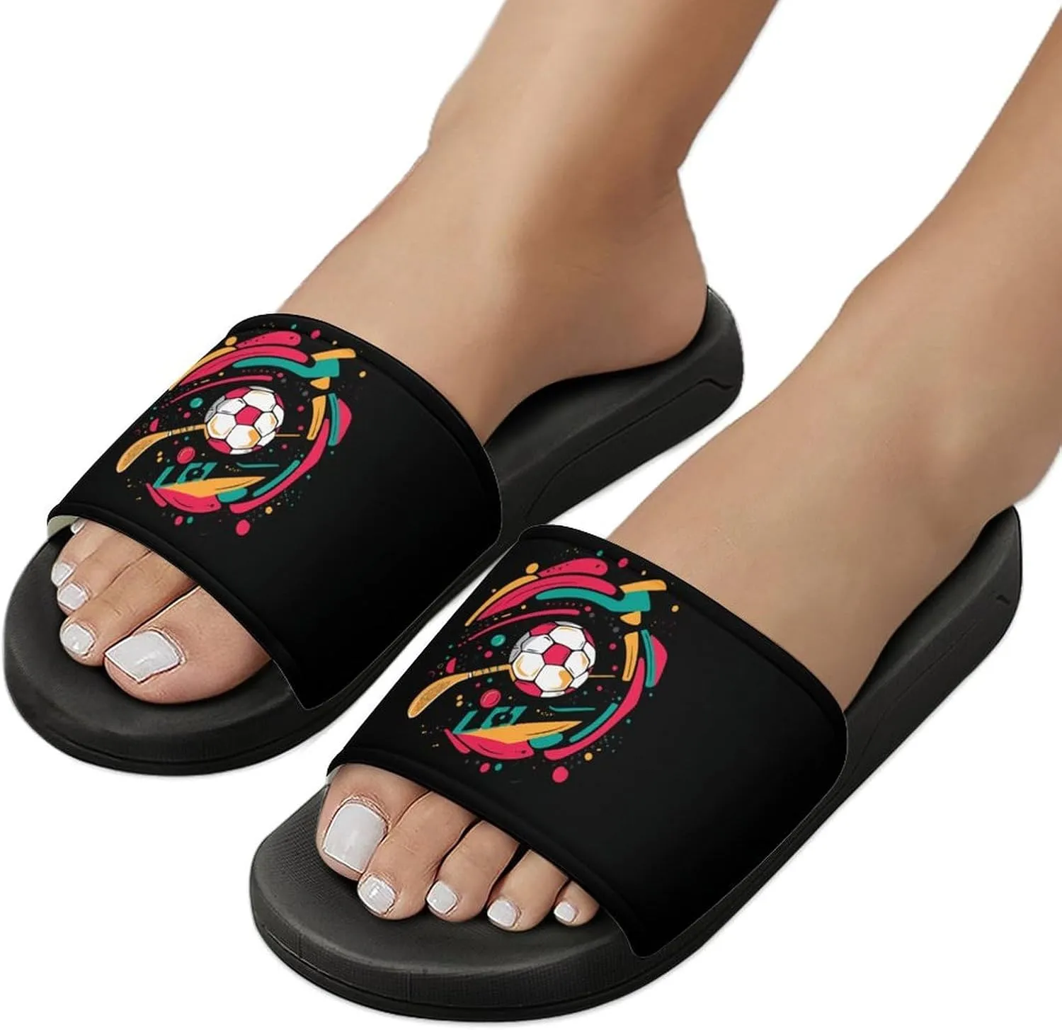 Soccer Ball Golf Volleyball Shower Shoes Slippers PVC Non-Slip Home for Bathroom Beach Indoor Outdoor
