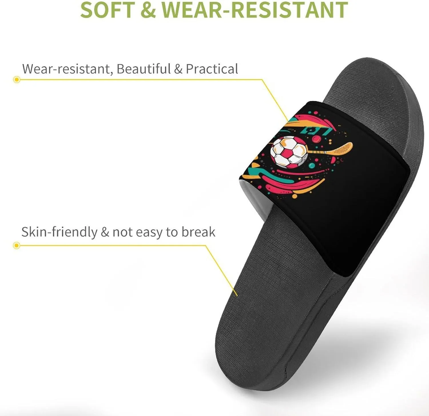 Soccer Ball Golf Volleyball Shower Shoes Slippers PVC Non-Slip Home for Bathroom Beach Indoor Outdoor