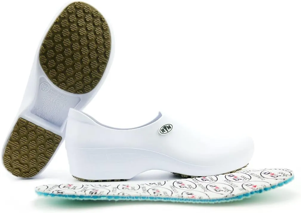 Sticky Nursing Shoes Women - Chefs - Kitchen - Nurses - Clogs for Work - Waterproof Non Slip