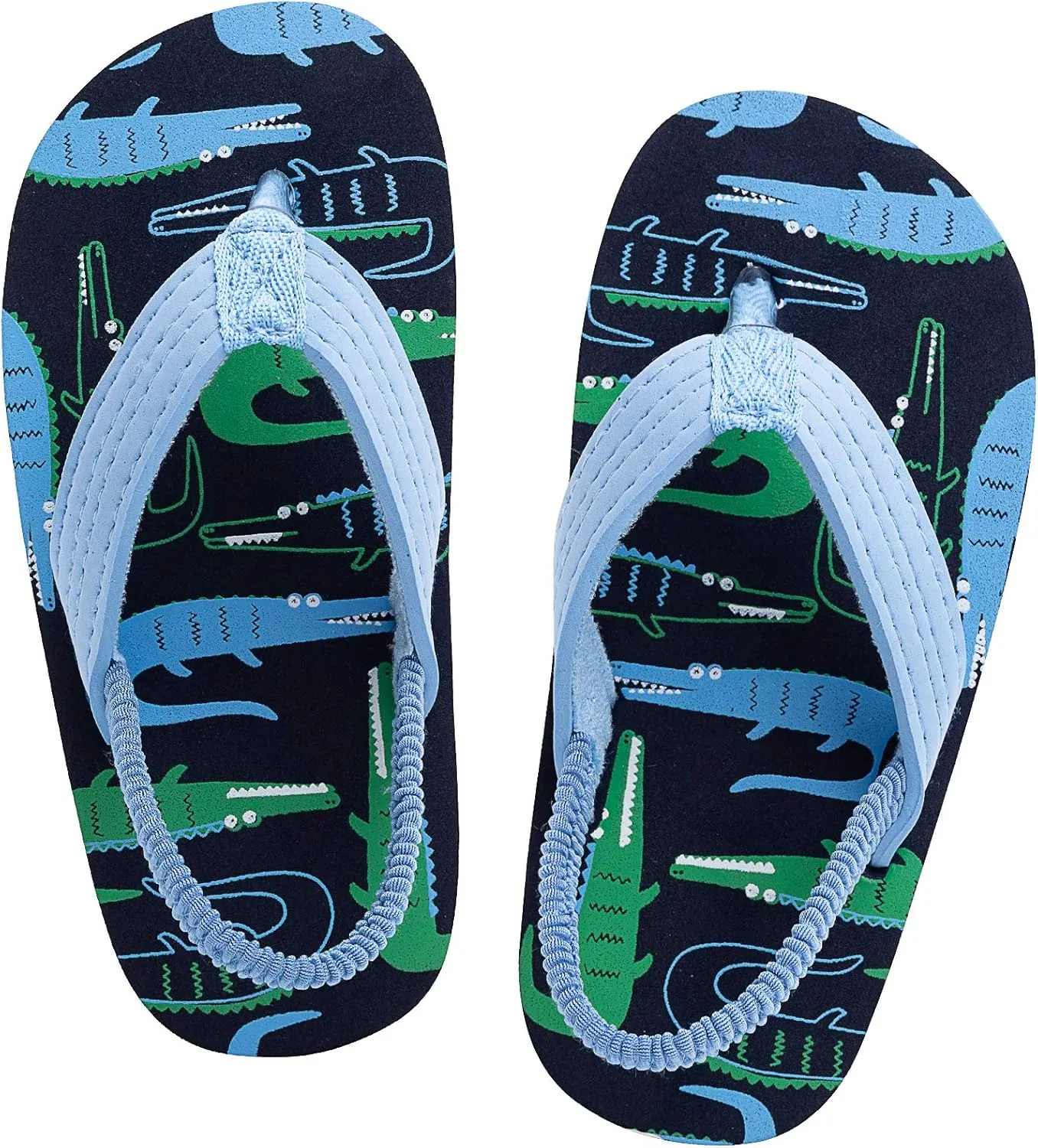 techcity Toddler Boys Girls Flip Flops Kids Unicorn Dinosaur Sandals Beach Pool Water Shoes with Back Strap