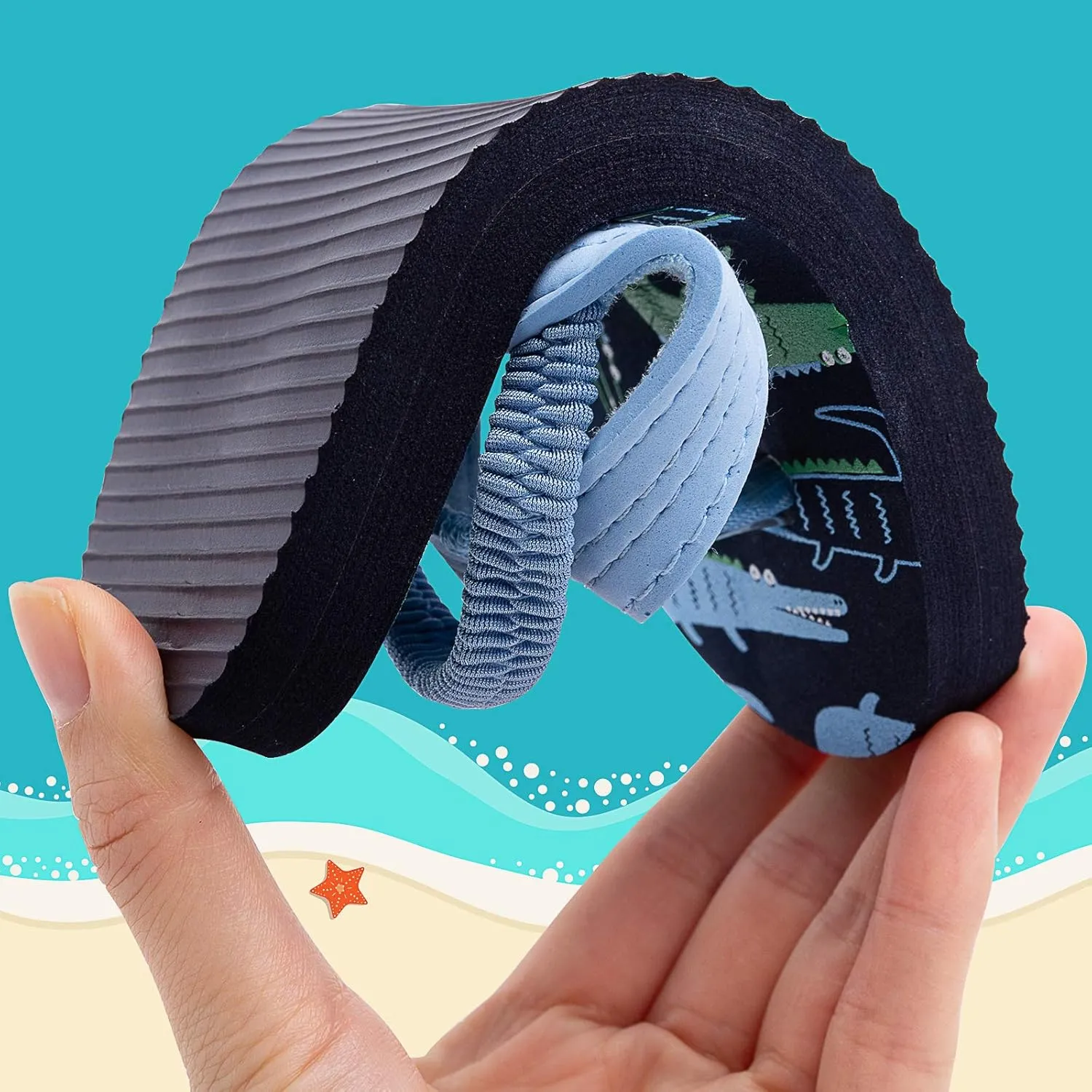 techcity Toddler Boys Girls Flip Flops Kids Unicorn Dinosaur Sandals Beach Pool Water Shoes with Back Strap