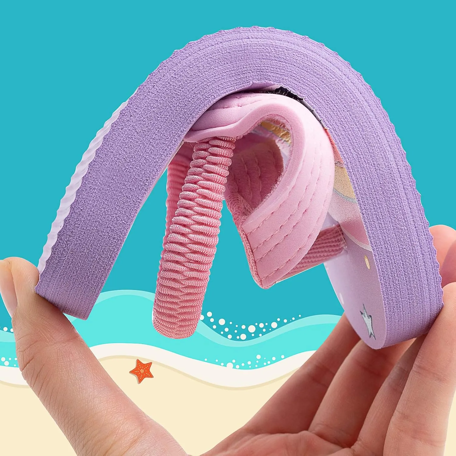 techcity Toddler Boys Girls Flip Flops Kids Unicorn Dinosaur Sandals Beach Pool Water Shoes with Back Strap