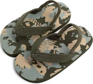 techcity Toddler Boys Girls Flip Flops Kids Unicorn Dinosaur Sandals Beach Pool Water Shoes with Back Strap