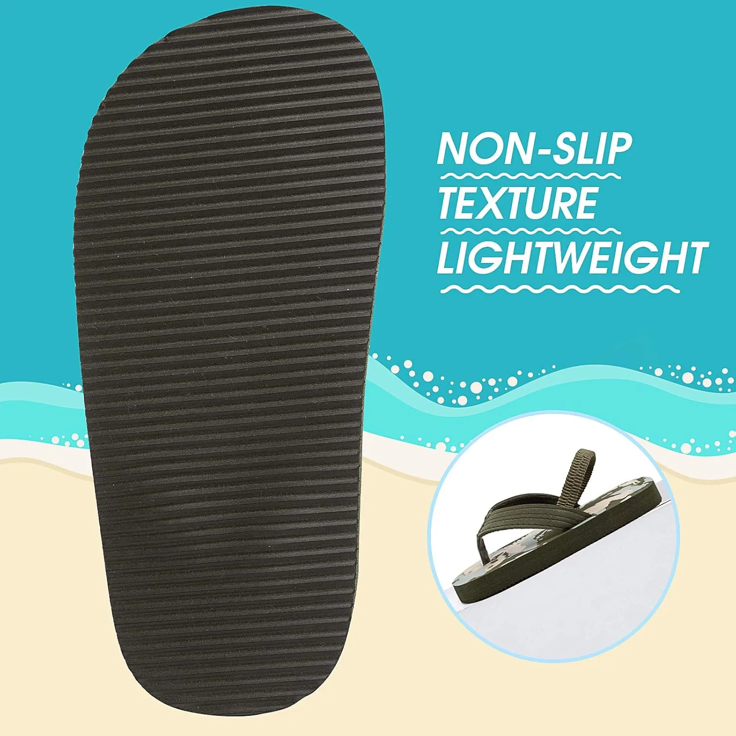 techcity Toddler Boys Girls Flip Flops Kids Unicorn Dinosaur Sandals Beach Pool Water Shoes with Back Strap