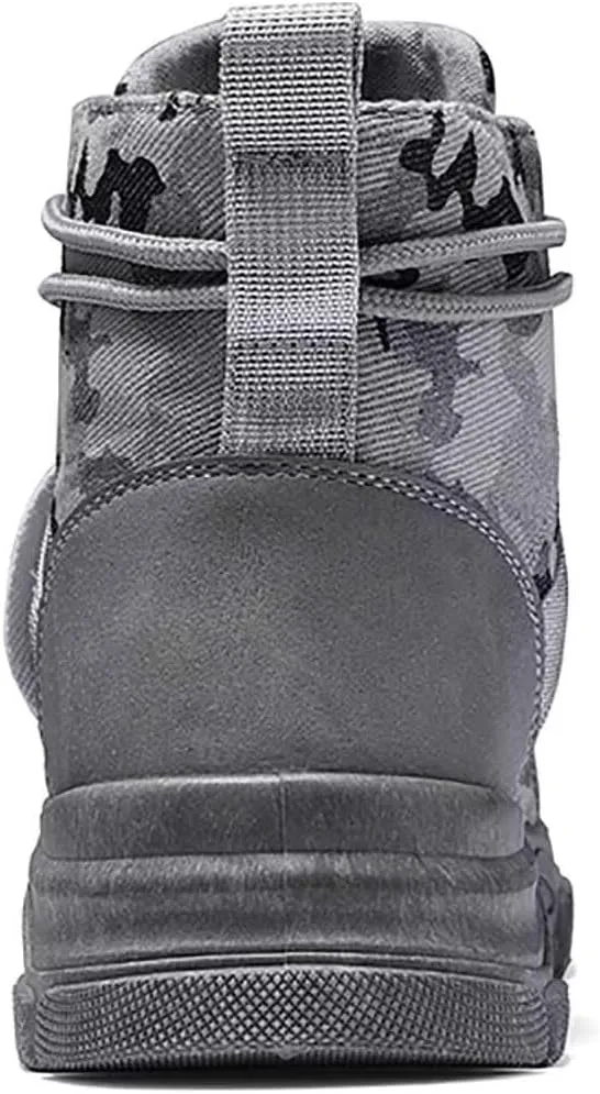 TERBOFIN Tactical Military Boots for Men Comfort Combat Boots Lightweight Camouflage High Top Canvas Boots with Soft Out-sole Thicker Heel for Casual Work Walking