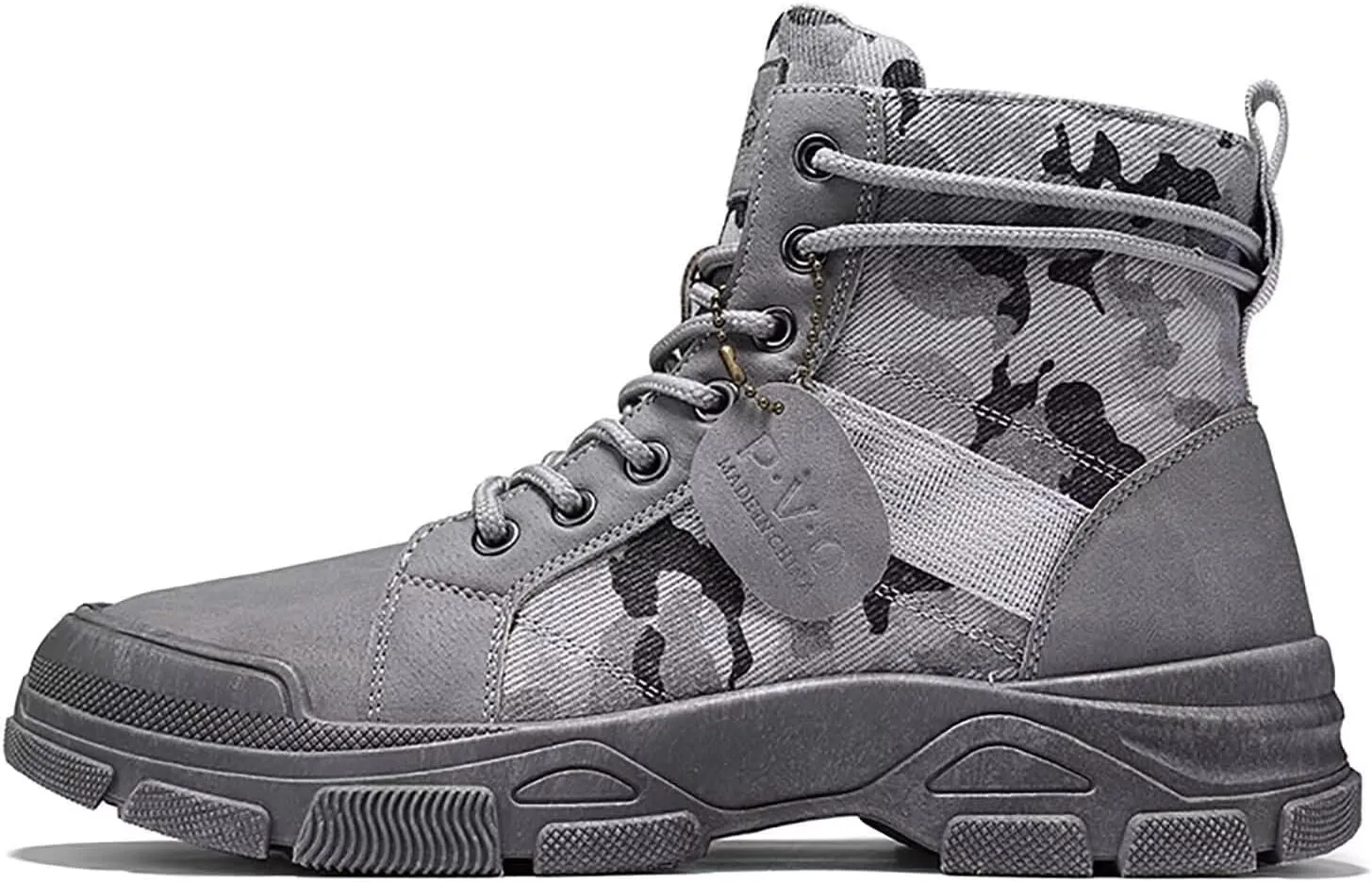 TERBOFIN Tactical Military Boots for Men Comfort Combat Boots Lightweight Camouflage High Top Canvas Boots with Soft Out-sole Thicker Heel for Casual Work Walking