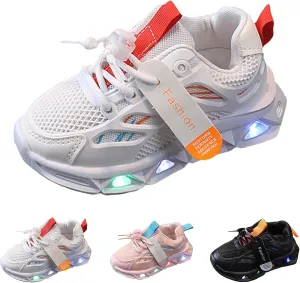Toddler Baby Mesh Sparkle Sneakers Lace Rubber Soft First Walking Glitter Sport Shoes Boys Girls Breathable Casual Shoes