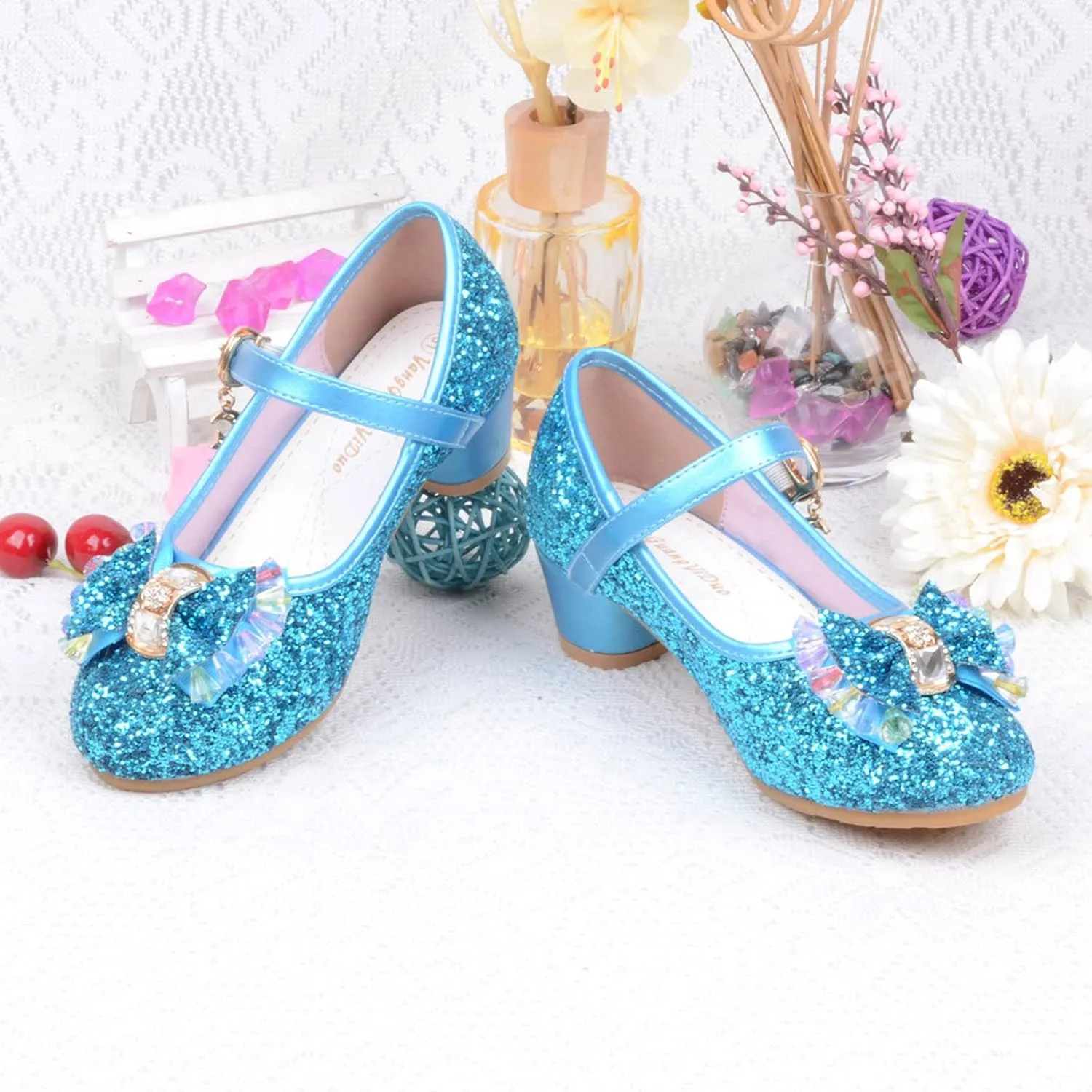 Toddler Girl Dress Shoes Kids Bowknot Girls Sandals Shoes Single Crystal Princess Bling Pearl Infant Baby White Shoes