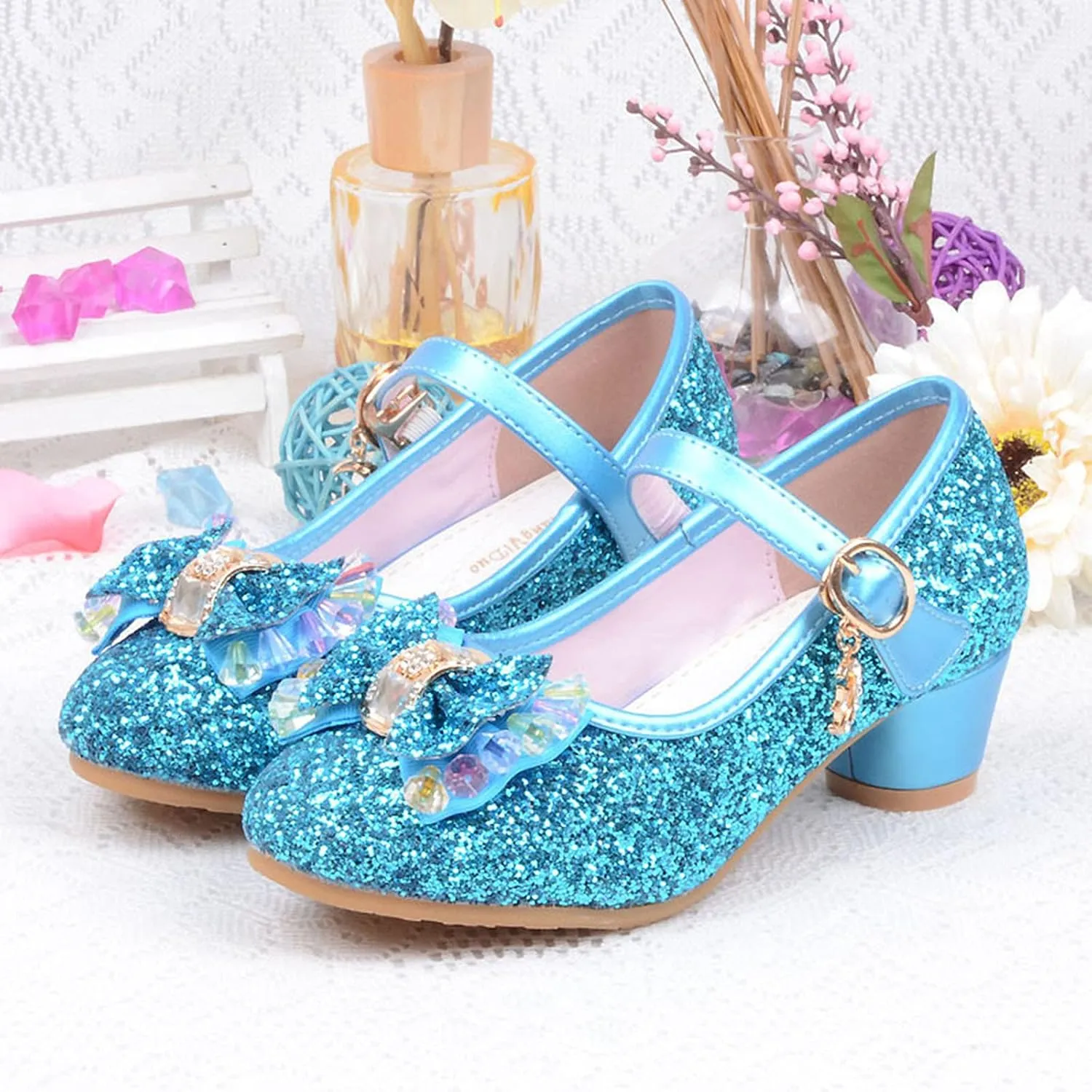 Toddler Girl Dress Shoes Kids Bowknot Girls Sandals Shoes Single Crystal Princess Bling Pearl Infant Baby White Shoes