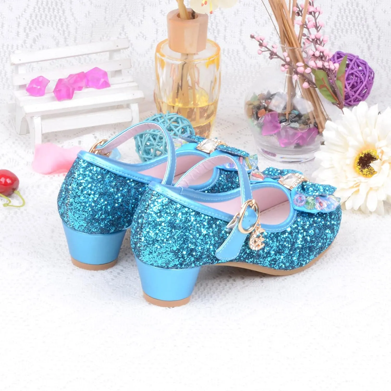Toddler Girl Dress Shoes Kids Bowknot Girls Sandals Shoes Single Crystal Princess Bling Pearl Infant Baby White Shoes