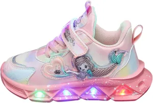 Toddler Girl Sneakers Girls?? Princess Shoes Slip On Light Up Shoes Mermai?? Shoes Breathable Mesh Sneakers Lightweight