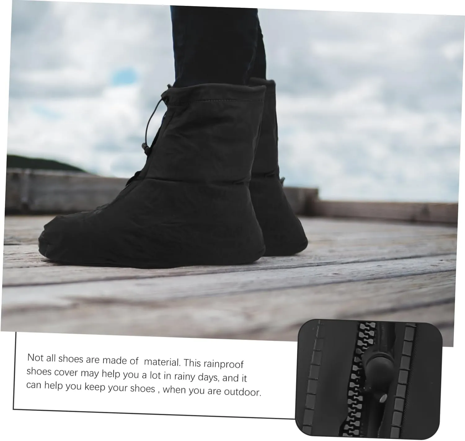 TOYANDONA Waterproof Shoe Cover Black Shoe Covers Rainproof Shoe Mud Covers Rain Shoes Cover Men Riding Overshoes