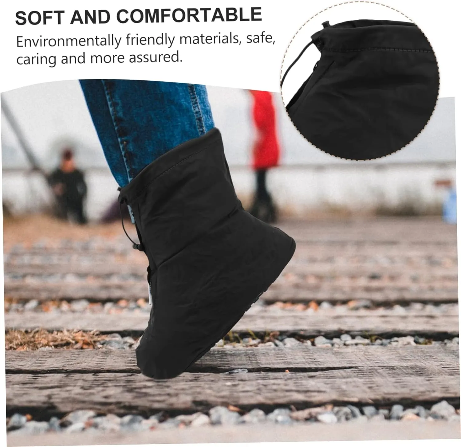 TOYANDONA Waterproof Shoe Cover Black Shoe Covers Rainproof Shoe Mud Covers Rain Shoes Cover Men Riding Overshoes