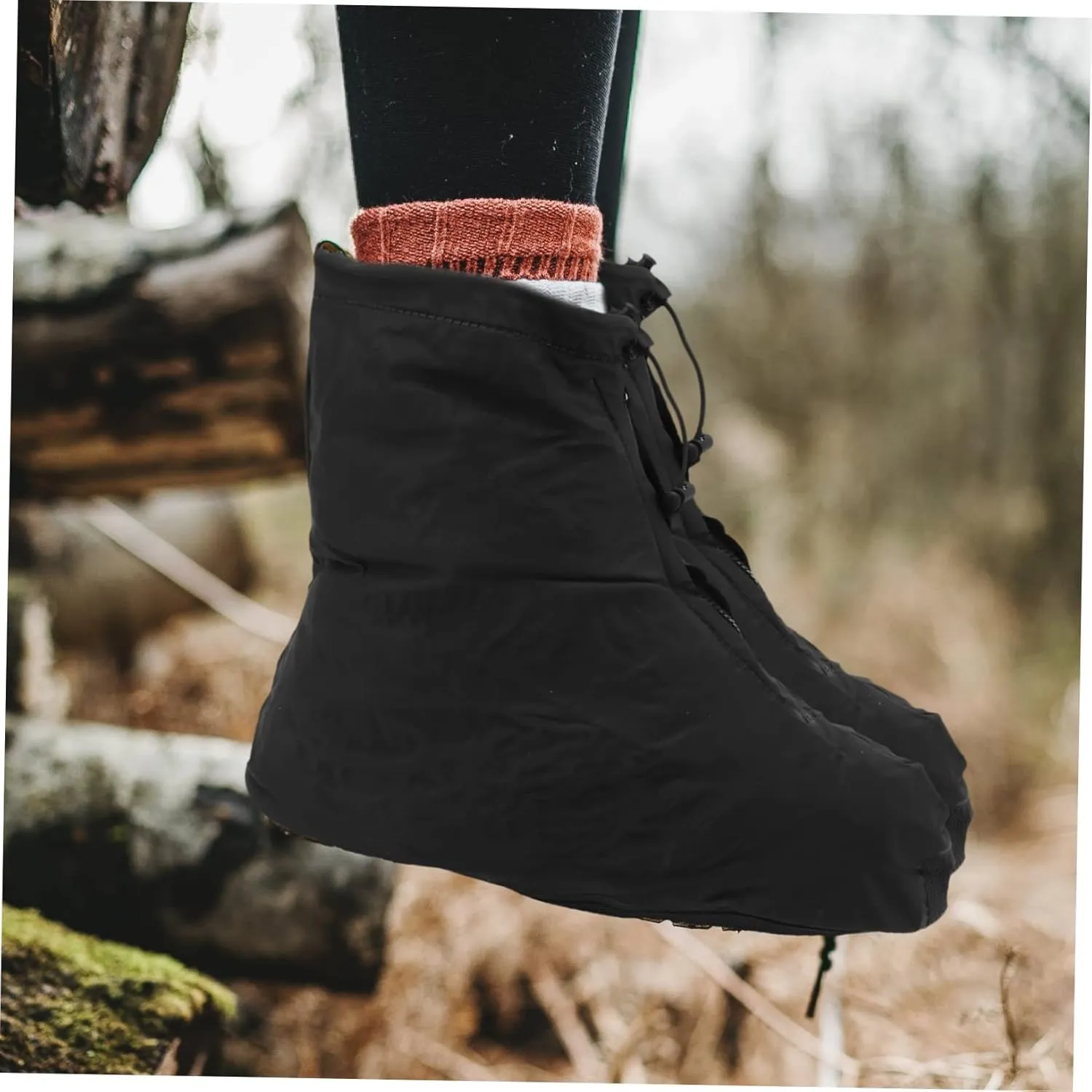TOYANDONA Waterproof Shoe Cover Black Shoe Covers Rainproof Shoe Mud Covers Rain Shoes Cover Men Riding Overshoes