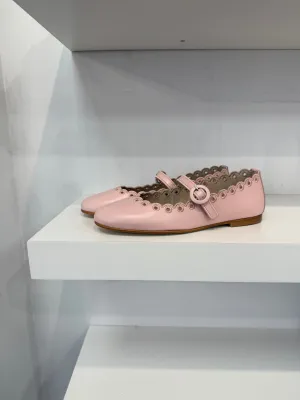 Valencia Pink Scalloped Edge Mary Jane