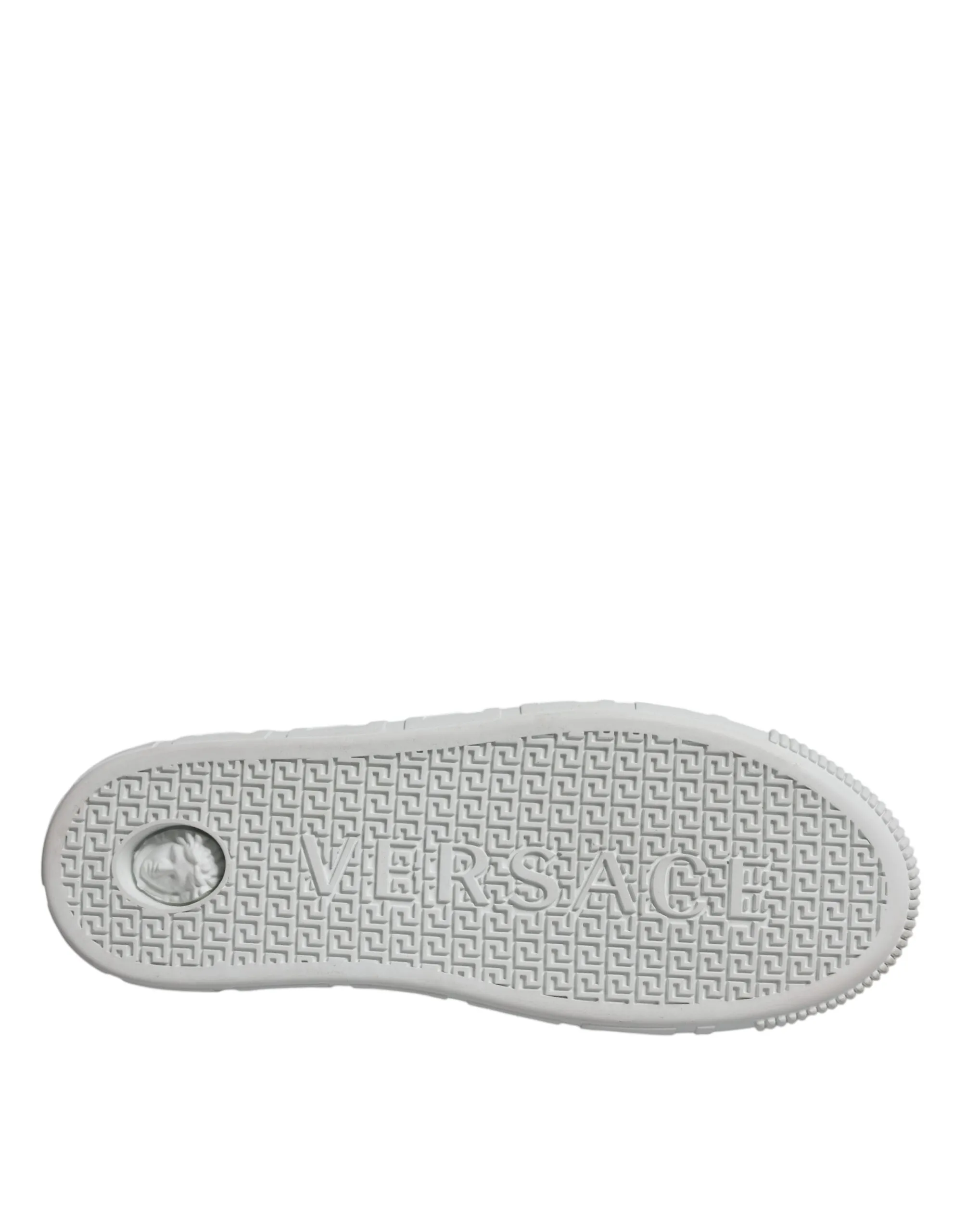 Versace White Pink Greca Print Sneakers Shoes