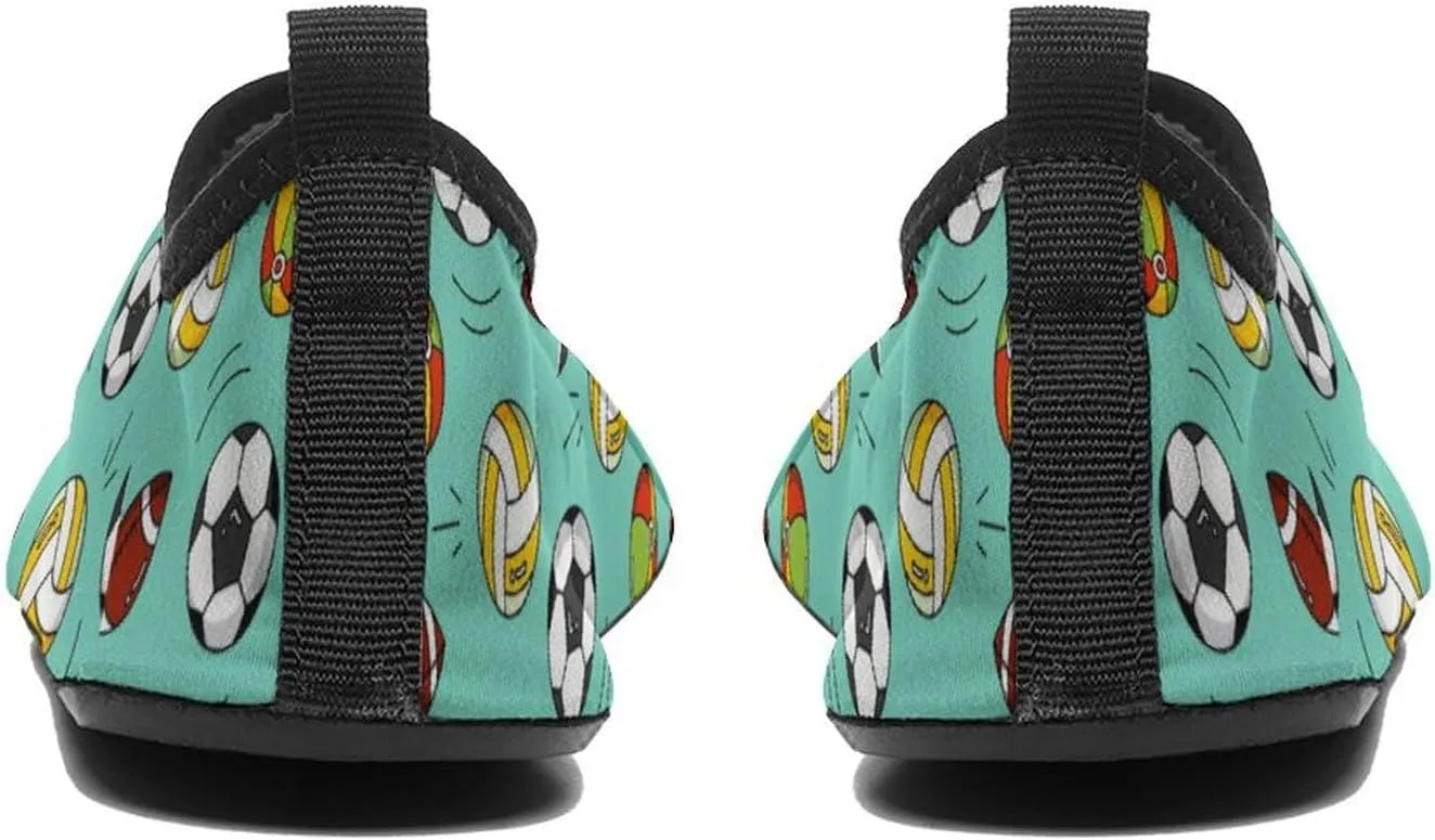 Volleyball Soccer Football Pattern Water Shoes Beach Shoes Aqua Socks for Women Men Swimming Yoga