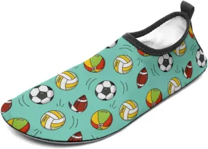Volleyball Soccer Football Pattern Water Shoes Beach Shoes Aqua Socks for Women Men Swimming Yoga